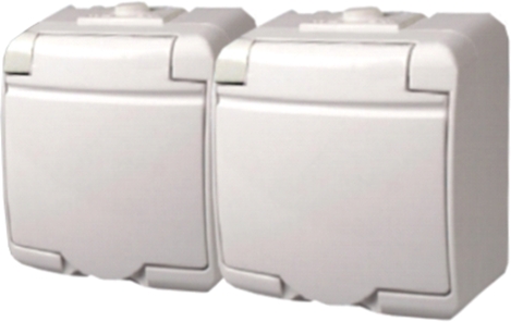 Jednoduchá zásuvka s klapkou hnědá