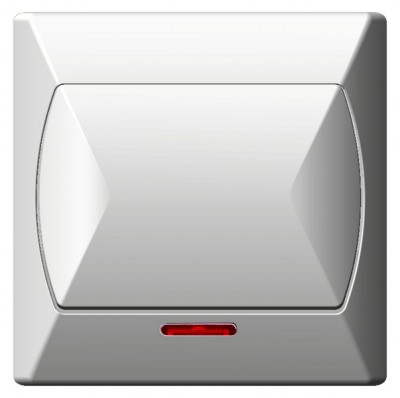 Jednoduchý vypínač podsvícený bílý