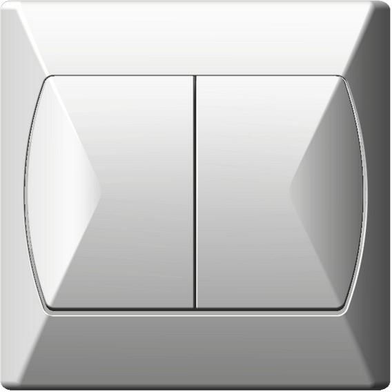 Dvojitý vypínač bílý