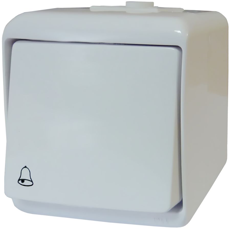 Zvonkový vypínač s klapkou bílý podsvícený