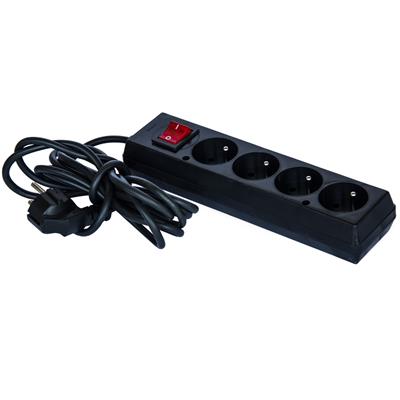 Prodlužovací kabel uzemnění 4 zásuvky 3m černý
