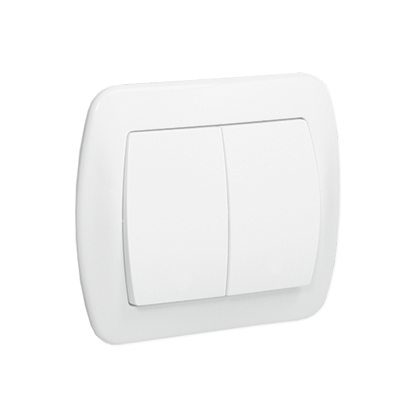 KONTAKT SIMON dvojitý vypínač podsvícený bílý