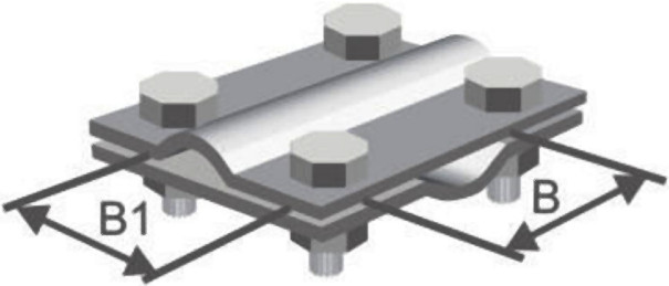 Podpěra vedení na střechy konektor d6/8 2xM8x25