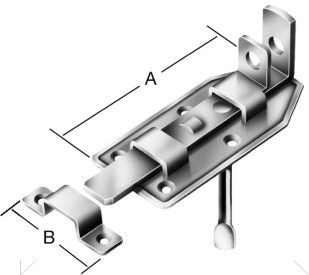 WP 160  Zasuwka z ryglem płaskim prosta z przelotem 160x55