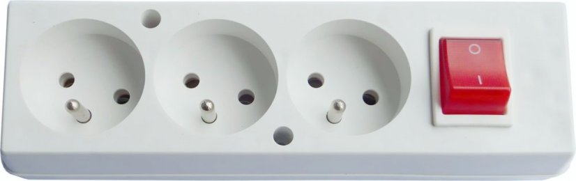 Přenosná zásuvka prodlužovací s uzemněním 4 zásuvky s vypínačem