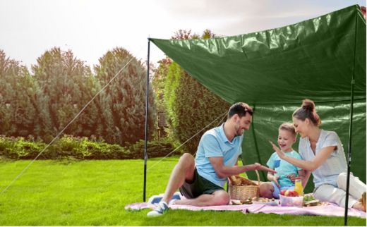 Krycí plachta zelená 4x5 m 90 g/m2 nepromokavá PE plachta s oky