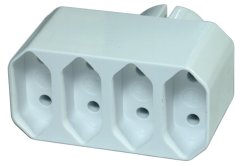 Rozbočka síťová plochá 4 zásuvky