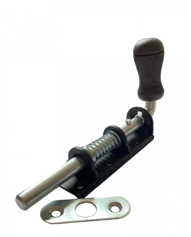 WSPU 150c Zástrč pružinová s dřev. koncovkou černá 150x30mm