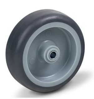 Koło pełne fi50/fi8/40kg, szary kauczuk, łożysko ślizgowe