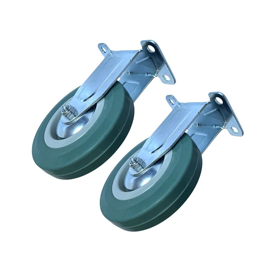 Pevné pojezdové kolo d125/80kg, šedý kaučuk, kluzné ložisko