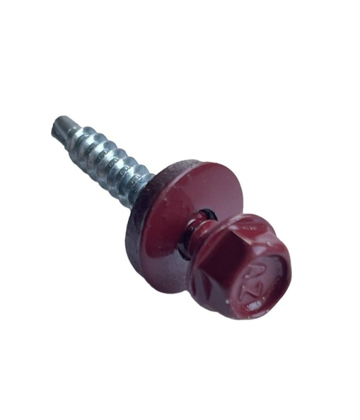 Wkręty farmerskie samowiercące z borem, farmery 4,8x35 ciemna wiśnia RAL 3005 - 250szt