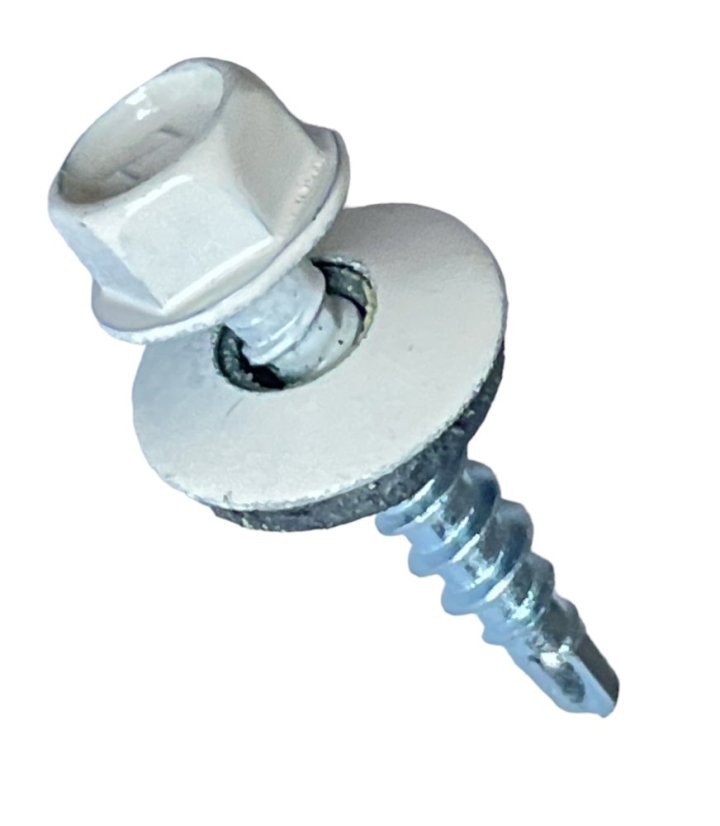 Vrut farmářský samovrtný s podložkou 4,8x35 bílý 9010 - 250ks