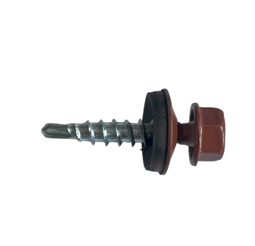 Vrut farmářský samovrtný s podložkou 4,8x70 hnědý 8017 - 200ks