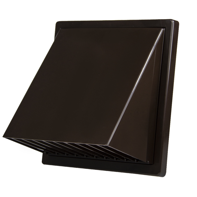 Větrací mřížka čtvercová se stříškou fi 100 hnědá