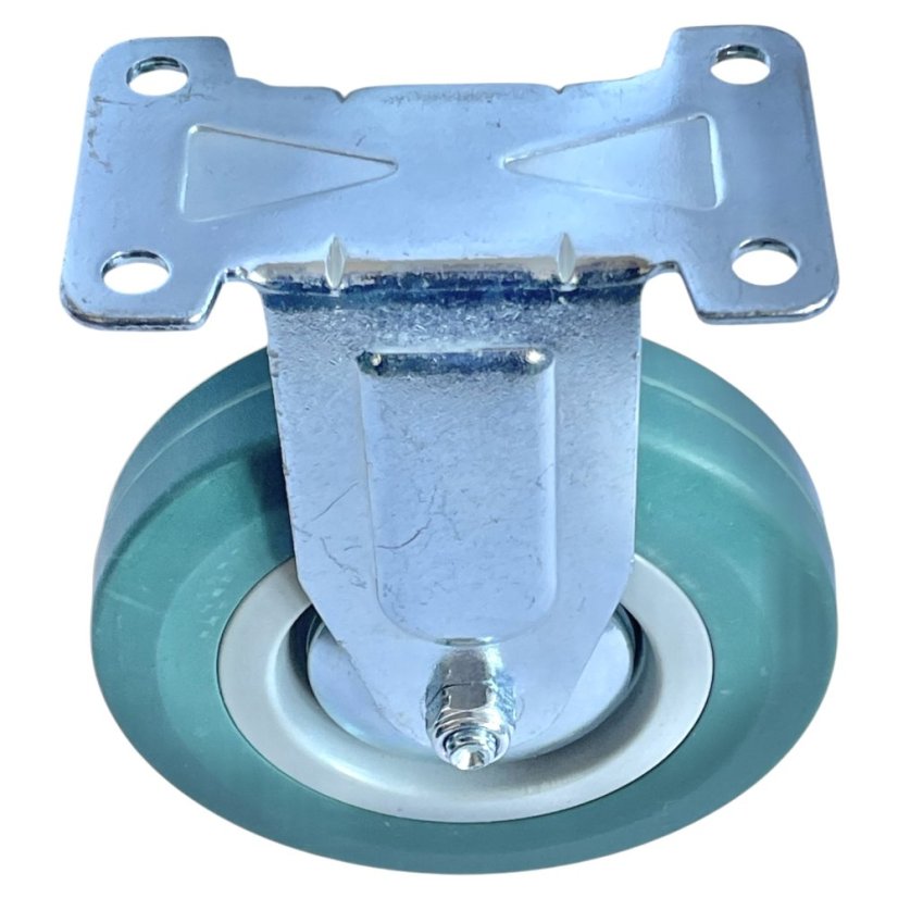 Pevné pojezdové kolo d125/80kg, šedý kaučuk, kluzné ložisko