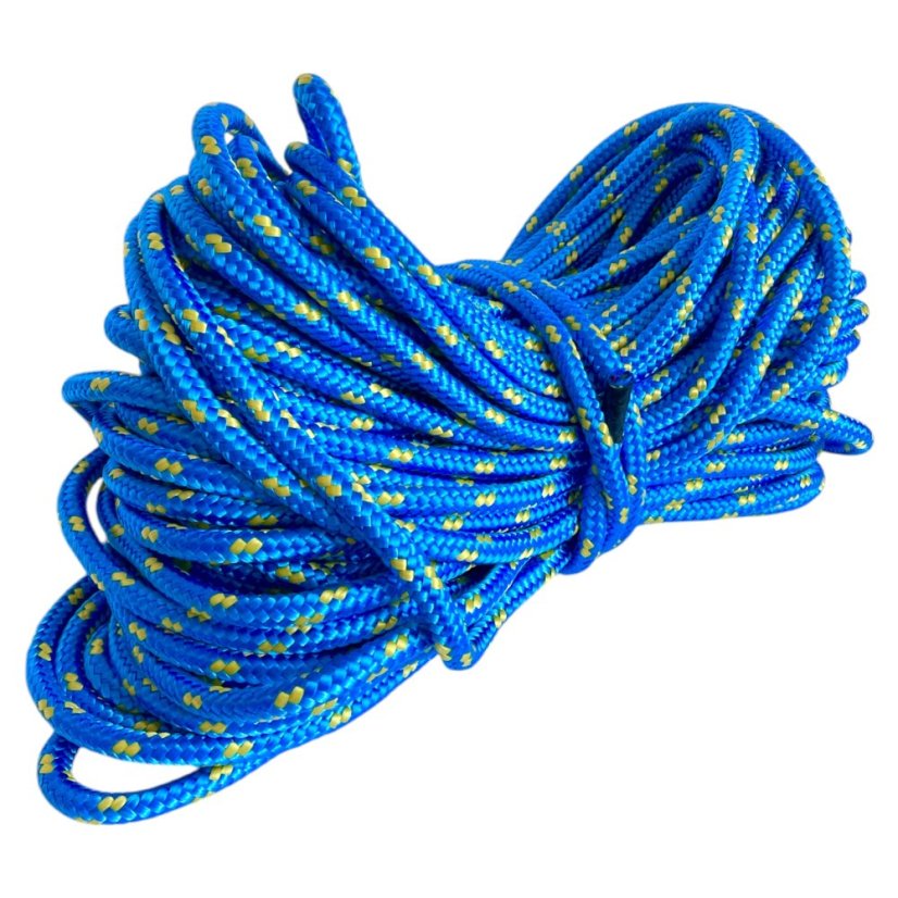 PPF 10 Polypropylenové lano pletené s jádrem - průměr 10mm, 5 metrů modré