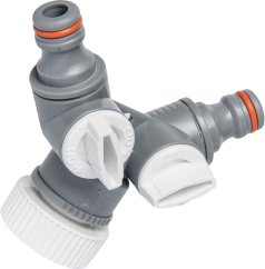 BRADAS Hadicová rozbočka, rozdvojka se 2 uzávěry WHITE LINE 1" - 3/4"