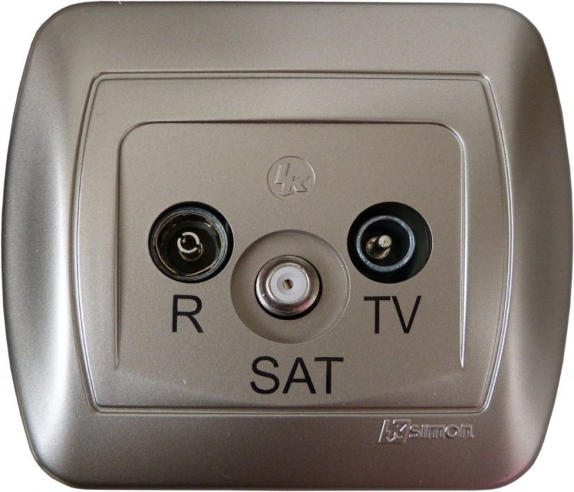 KONTAKT SIMON Jednoduchá anténní zásuvka RTV-SAT stříbrná