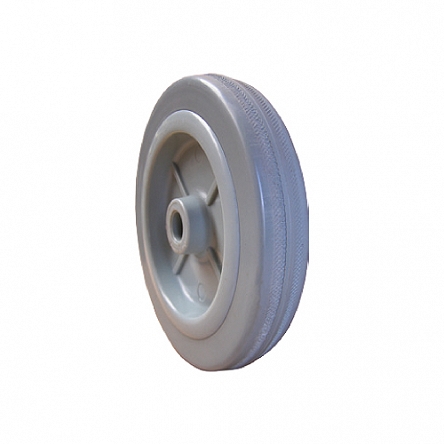 Kolečko plné d125/d12/80kg, šedý kaučuk, kluzné ložisko