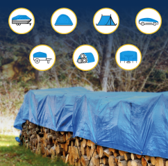 plandeka 4m x 6m  NIEBIESKA