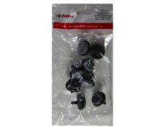 Skluz s čepem včetně filcové podložky černý d20 - 8 ks