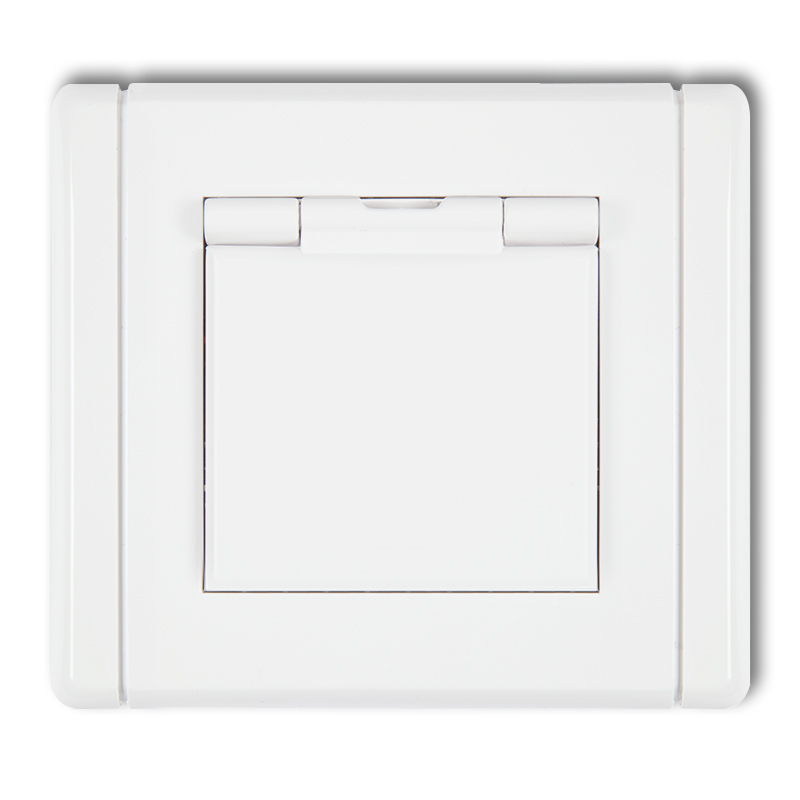 KARLIK Jednoduchá zásuvka bílá s klapkou