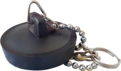 Umyvadlová zátka černá s řetízkem 50cm