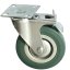 Otočné pojezdové kolo s brzdou d125/80kg, šedý kaučuk, kluzné ložisko