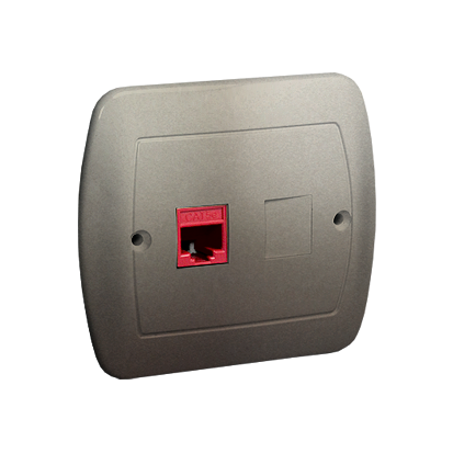 KONTAKT SIMON Zásuvka počítačová jednoduchá 1xRJ45 bílá stříbrná