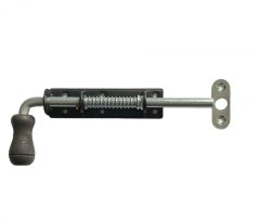 WSPU 200c Zasuwka sprężynowa z rączką drewnianą czarna 200x30mm