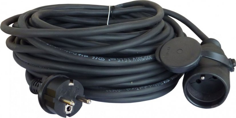 Prodlužovací kabel gumovy s uzemněním stavba OW 3x1,5mm2 15m