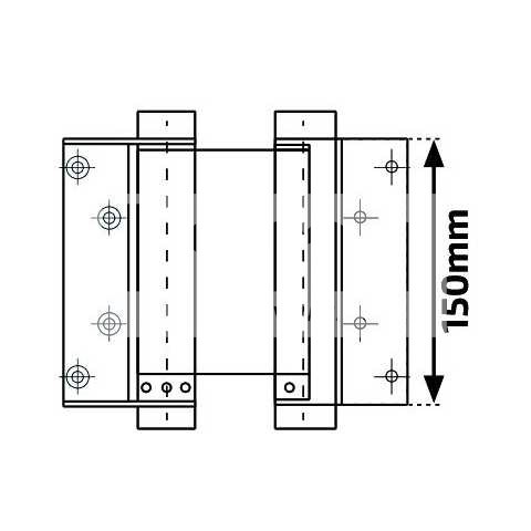 Závěs dveří pružinový (lítačkový) 150mm zlatý
