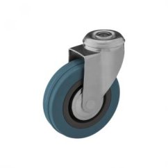 Otočné pojezdové kolo d50/35kg, šedý kaučuk, kluzné ložisko, s dírou pro čep