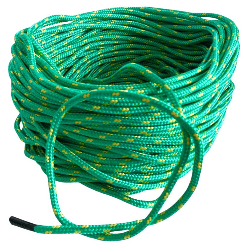 PPF 6 Polypropylenové lano pletené s jádrem - průměr 6mm, 50 metrů zelené