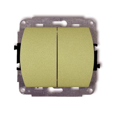 KARLIK Dvojitý vypínač podsvícený zlatý