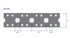 TM 1/10 25x1,0mm taśma montażowa stalowa ocynkowana - 10 metrów