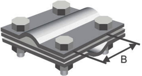 Podpěra vedení na střechy konektor d6/8 4xM8x20