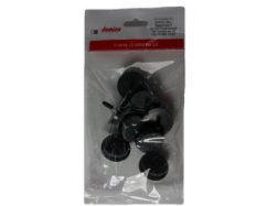 Skluz s čepem včetně filcové podložky černý d30 - 8 ks