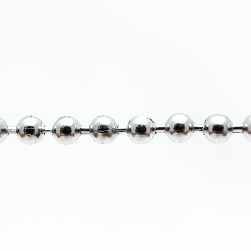 Řetízek korálkový 3,6mm stříbrný