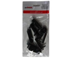 Skluz s čepem dvojitý černý černý  - 8 ks