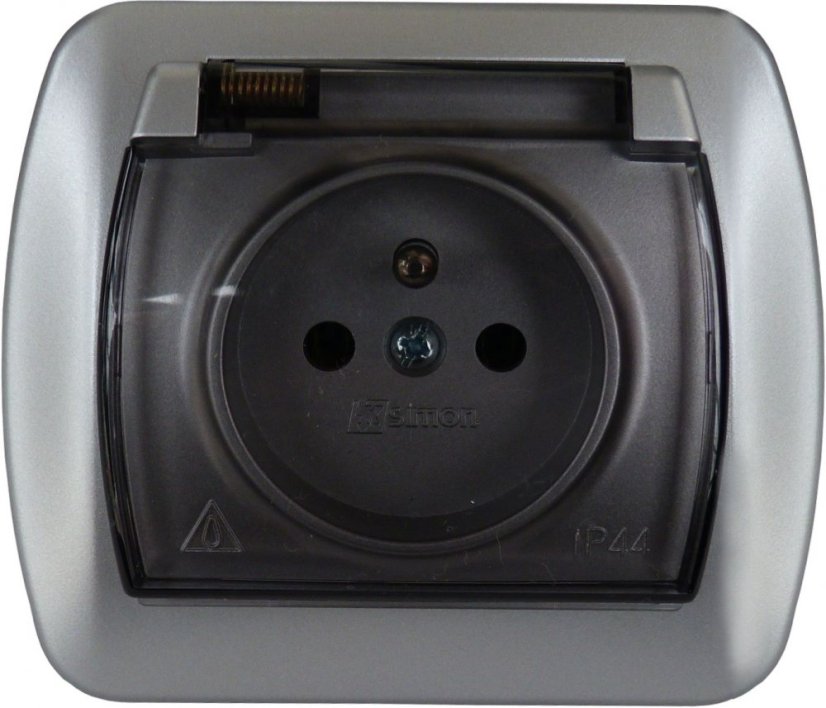 KARLIK Jednoduchá zásuvka bílá s klapkou