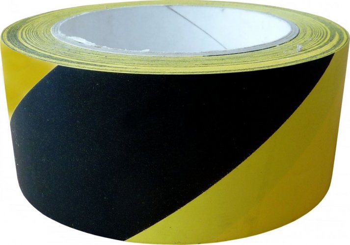 Samolepící páska výstražná žluto-černá 50mm x 33m