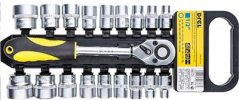 Komplet kluczy nasadkowych z grzechotką 1/2" 19el 8 - 32mm