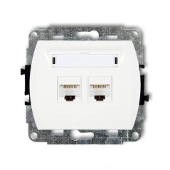 TREND-mech.gniazda 2xRJ45 komp.podw.GK-2 biał