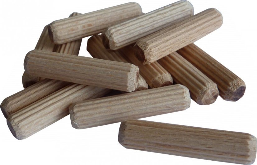 Kolík spojovací nábytkový dřevěný vroubkovaný 8x35 - 28ks