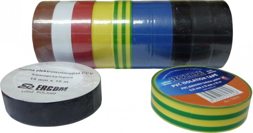 Izolační páska PVC černá 15mm x 10m elektrická pevnost minimálně: 40 kV/mm - 10ks