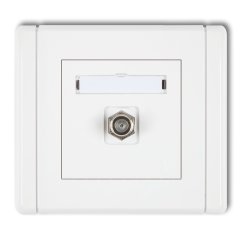 KARLIK Jednoduchá bílá anténová zásuvka TV