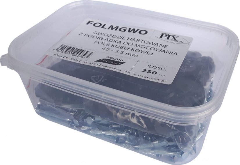 Hřebík kalený pro nopové fólie s ucpávkou 3,5x40mm - 250ks