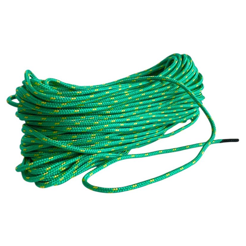 PPF 6 Polypropylenové lano pletené s jádrem - průměr 6mm, 50 metrů zelené