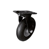 Otočné pojezdové kolo s pneumatikou d200/120kg, černá guma, válečkové ložisko